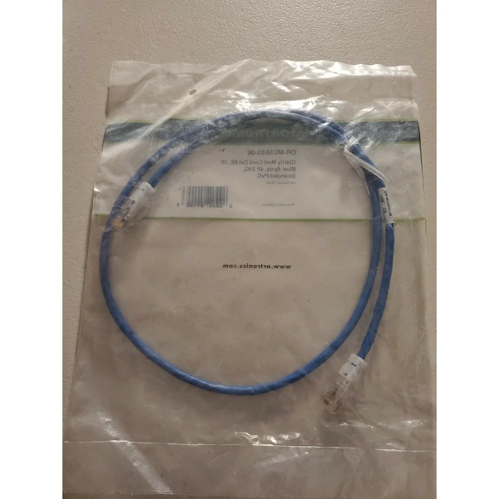 Ortronics Cord OR-MC5E03-06 MOD, Clarity, 5e 3 feet Blue 4P 24G ST PVC New